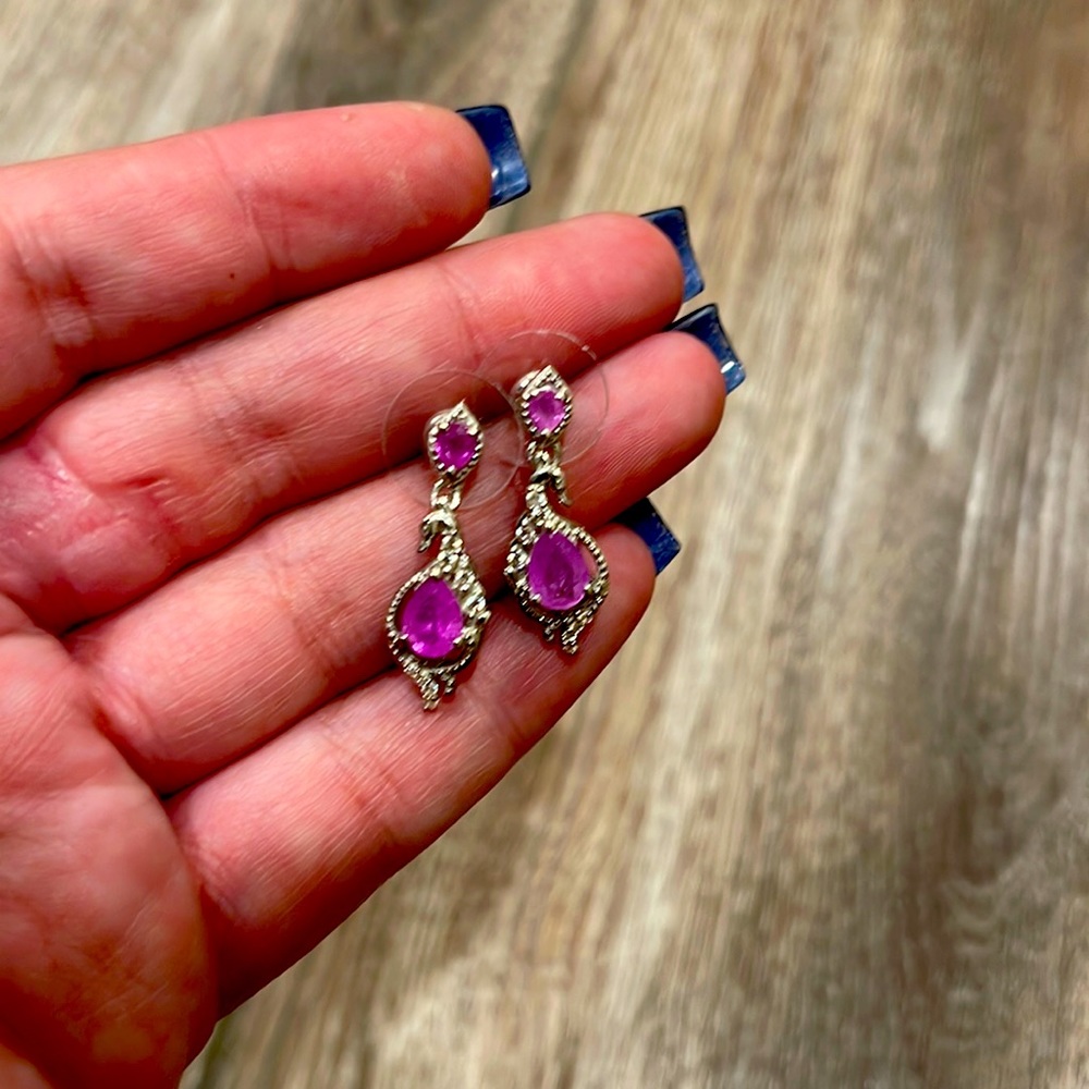 Ilikaka Hot Pink Sapphire Earrings